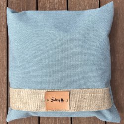 Udendrs pude 50 x 50 farve som marehalm, syet i vejrbestandig kalechestof