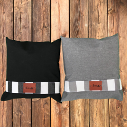 Udendrs Pude 50 x 50 sort, syet i vejrbestandig kalechestof