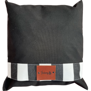Udendrs Pude 50 x 50 sort, syet i vejrbestandig kalechestof