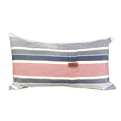 Pude 65 x 40 bl, gr og hvide striber