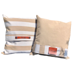 Pude 50 x 50 beige,syet i vejrbestandig kalechestof