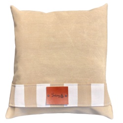 Pude 50 x 50 beige,syet i vejrbestandig kalechestof