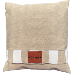 Pude 50 x 50 beige,syet i vejrbestandig kalechestof