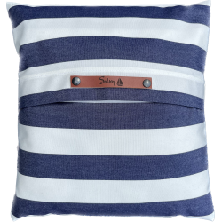 Pude 50 x 50 marinebl og hvide striber 2