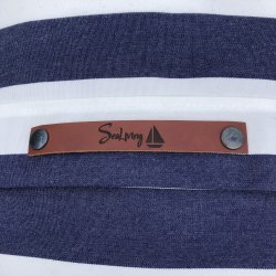 Pude 50 x 50 marinebl og hvide striber 2