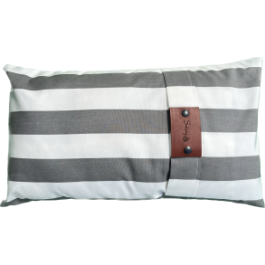 Pude 65 x 40 gr og hvide striber