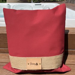 Udendrs Pude 50 x 50 Rd, syet i vejrbestandig kalechestof