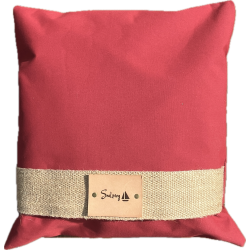 Udendrs Pude 50 x 50 Rd, syet i vejrbestandig kalechestof