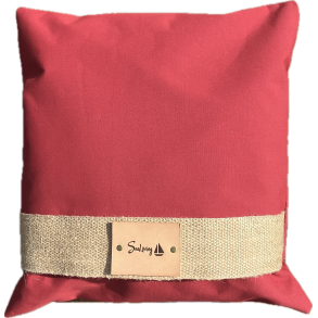 Udendrs Pude 50 x 50 Rd, syet i vejrbestandig kalechestof