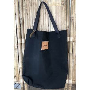 Shopper, sort m. dobbelt foer